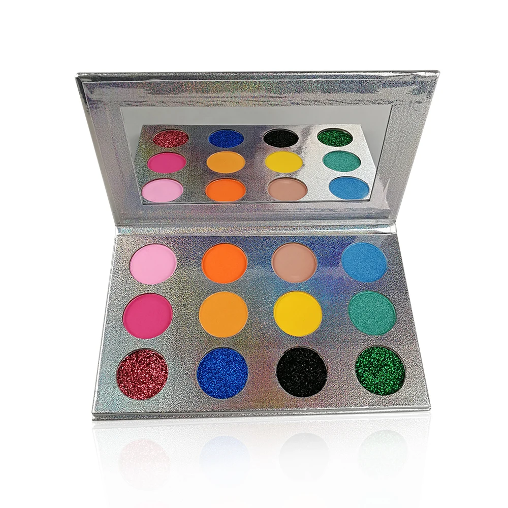 

Hot custom eyeshadow palette 12 colors silver package choose color palette makeup