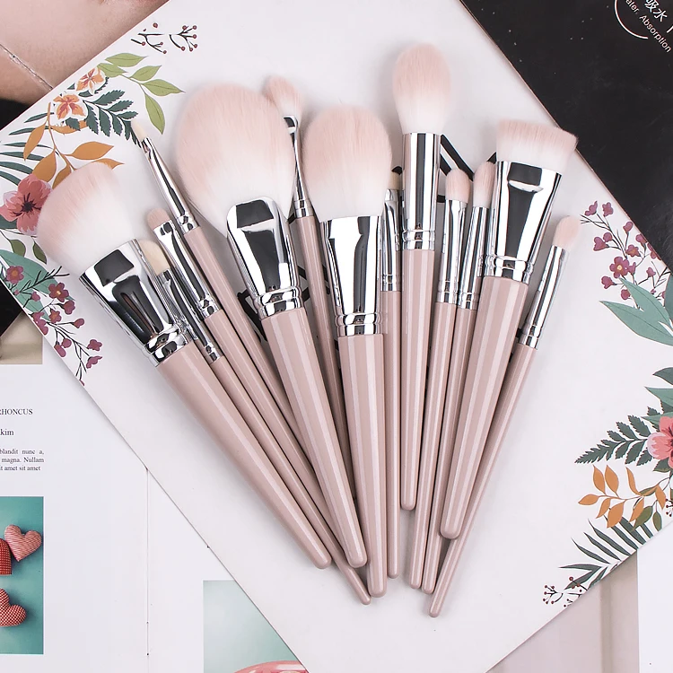 

free samples 14 pcs private label brushes makeup brush set custom logo