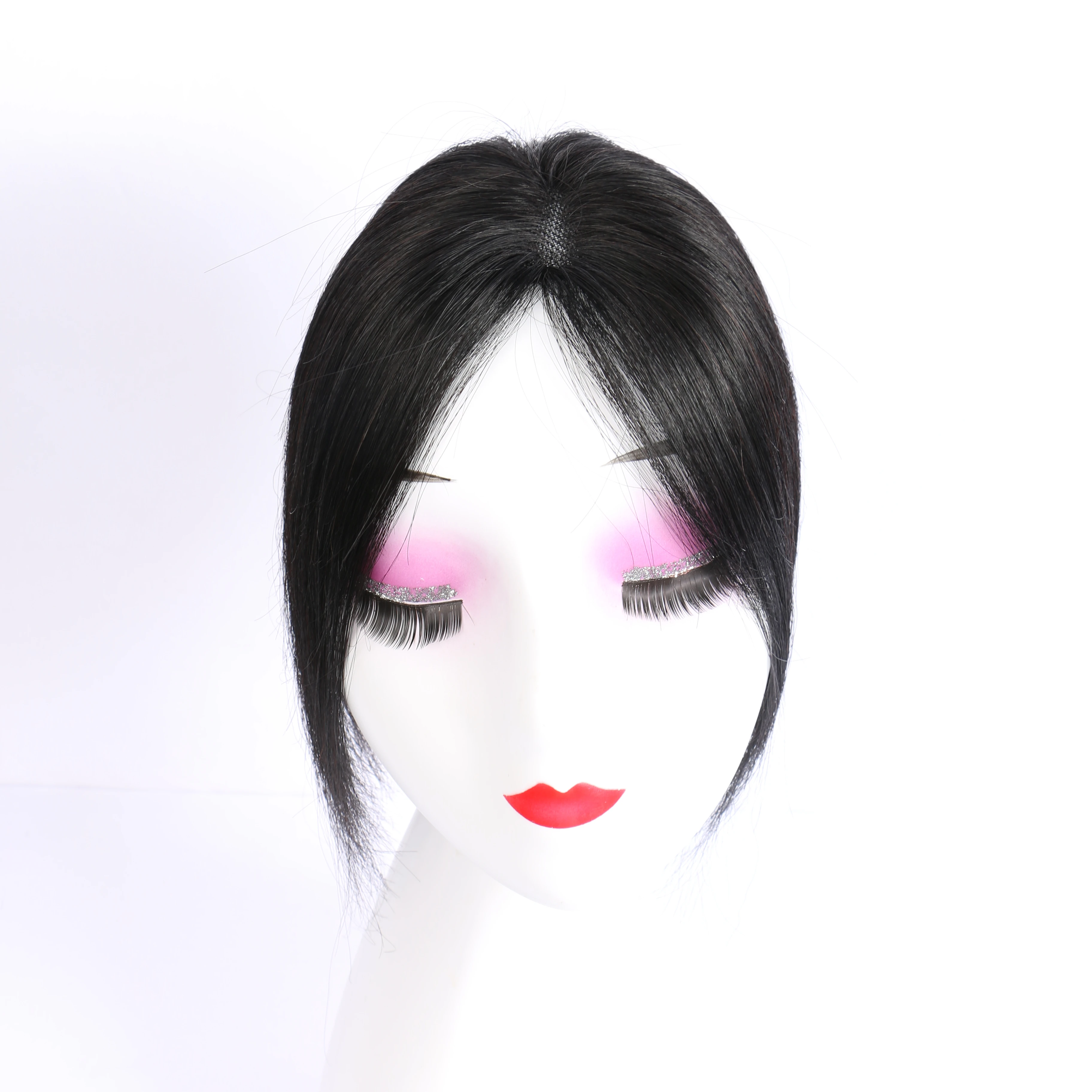 High Class Invisible Clips in Hairpiece Breathable Super Thin T-part Swiss Lace Base Top Human Hair Toupee for Women