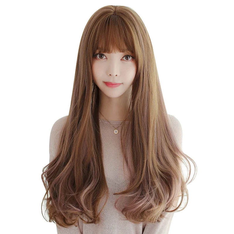 

Drop Shipping New Japanese And Korean Long Curly Hair Is Realistic Synthetic Body Wave Wig
