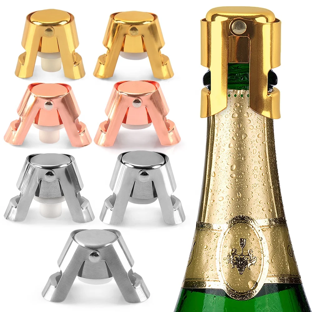 

High quality Stainless Steel Vacuum Sealed Wine Sparkling Stopper Champagne Bottle Stopper, Silver,gold,rose gold