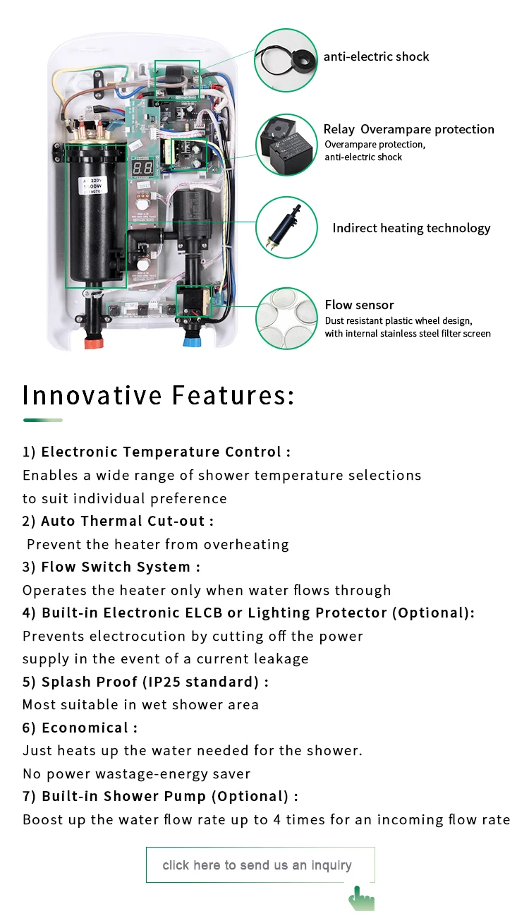 Electric Multipoint Water Heater Electric Resistance Shower Instant