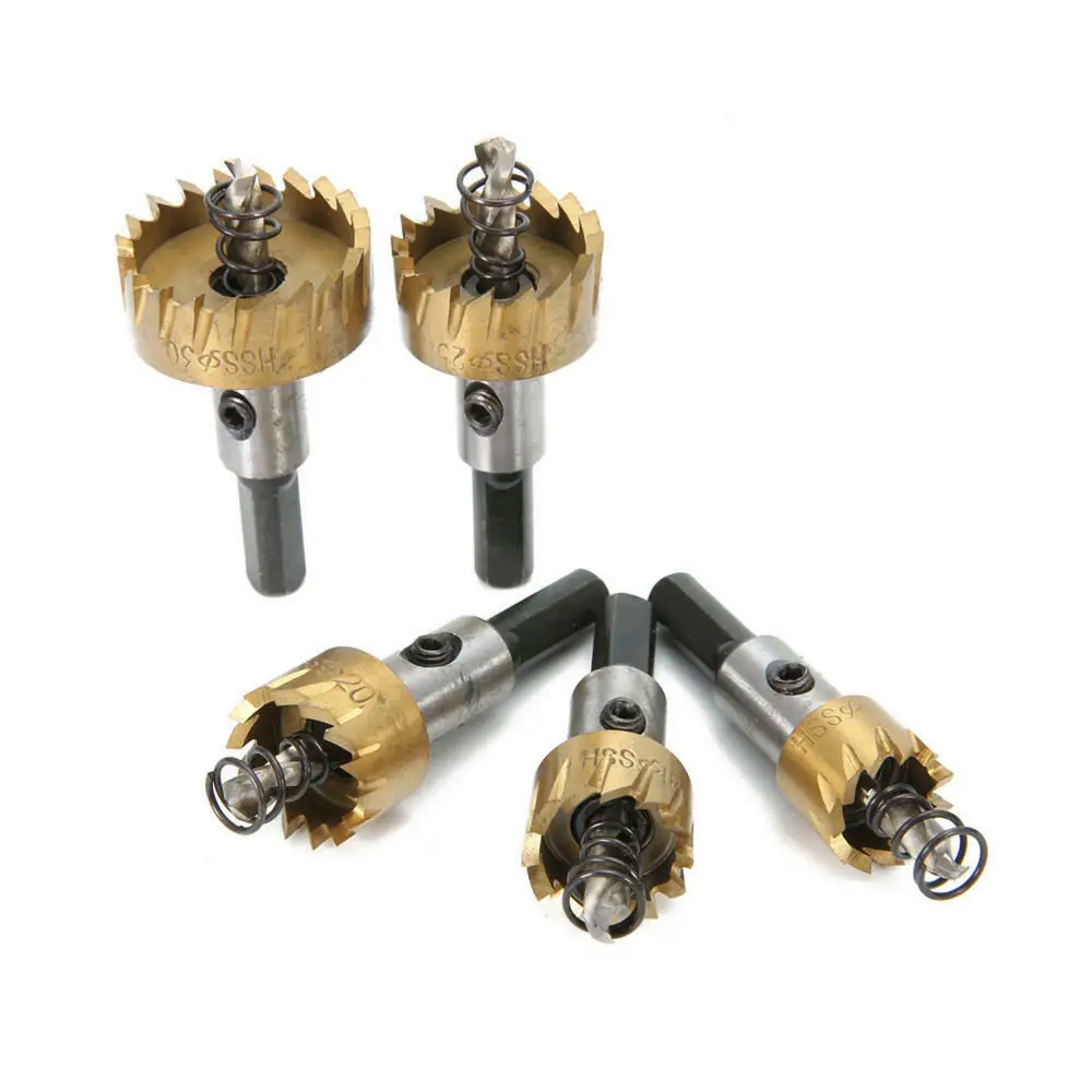 
5pcs HSS 6542 Titanium Coated Hole Sawtooth HSS Hole Saw Cutter Dril 