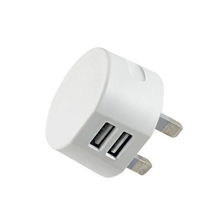

trending products 2021 new arrivals 2 usb round Intelligent UK PLUG wall charger android chargers for mobile phone