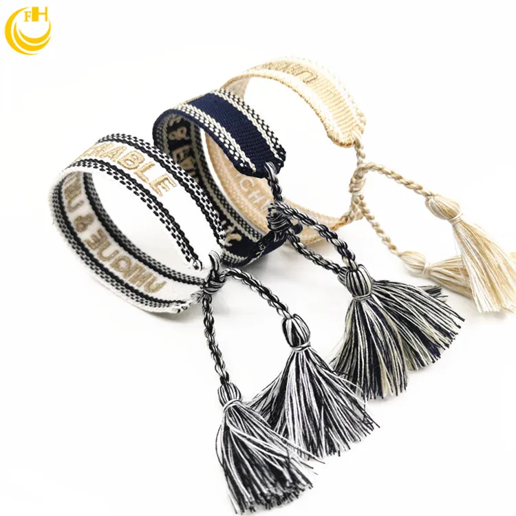 

Custom Logo charm bracelet for girls Adjustable Braided Woven Friendship Women Bracelet, Can be customized