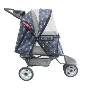 Image of Luxury foldable large high quality pet stroller 3 wheels compact pet stroller