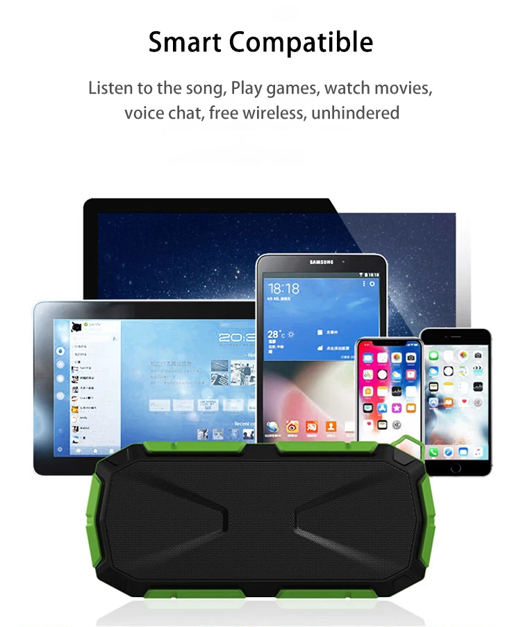 Portable Outdoor Mini BT 5.0 Waterproof IPX5 Portable Wireless home theater Speaker with Mic - ANKUX.COM