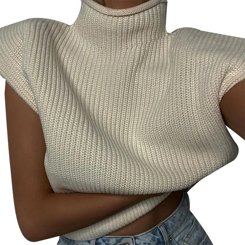 

Sweater Designs for Women Pure color Wool Sweater Sexy Turtleneck Short Sleeve Sweater Blouse, Picture