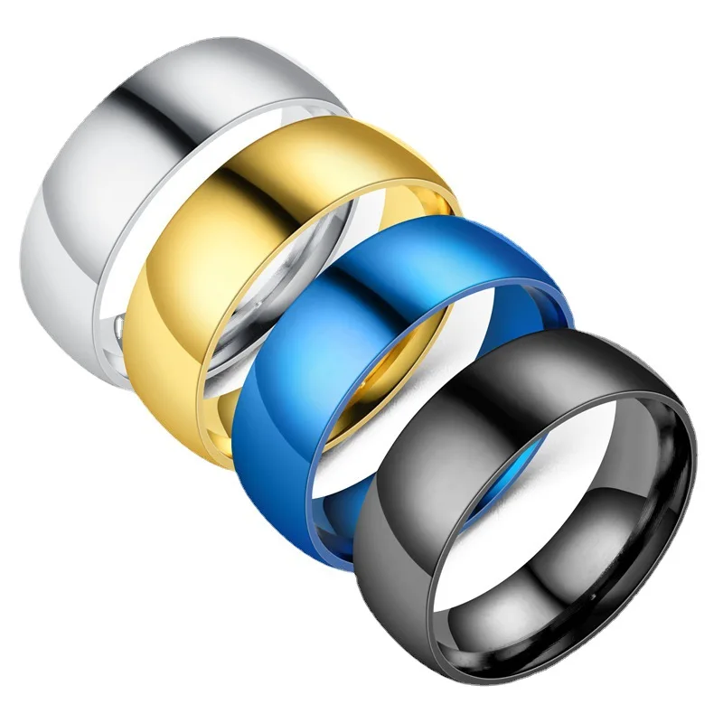 

high quality wholesale custom ring jewelry blank men's 8mm titanium steel engraved ring, Picture