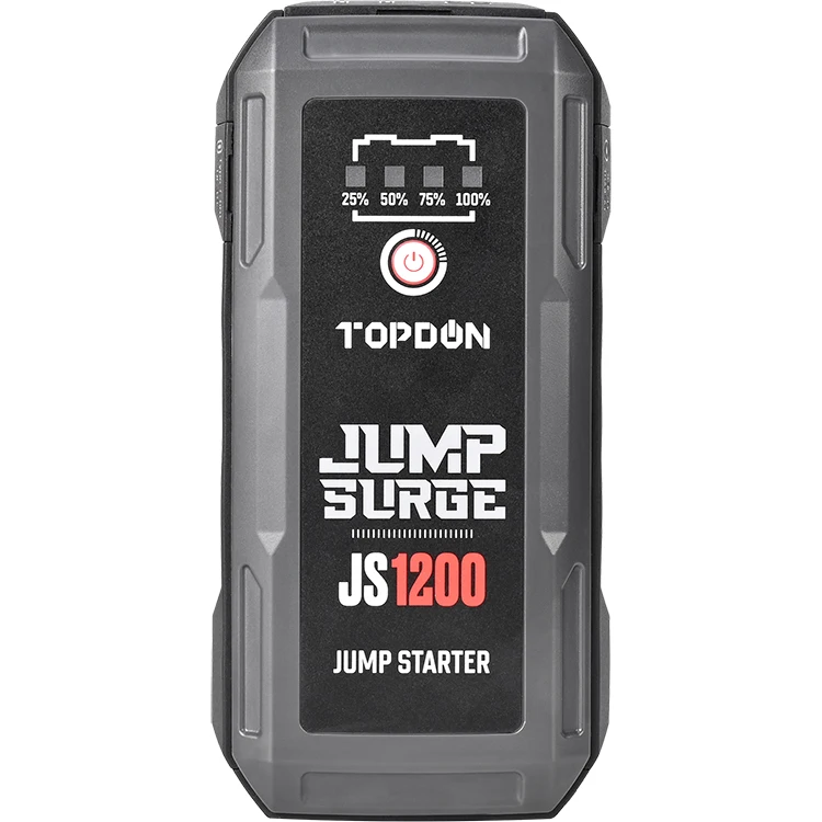 

New topdon js1200 multi-function car emergency jump starter vehicles multifunction battery booster power bank, Black