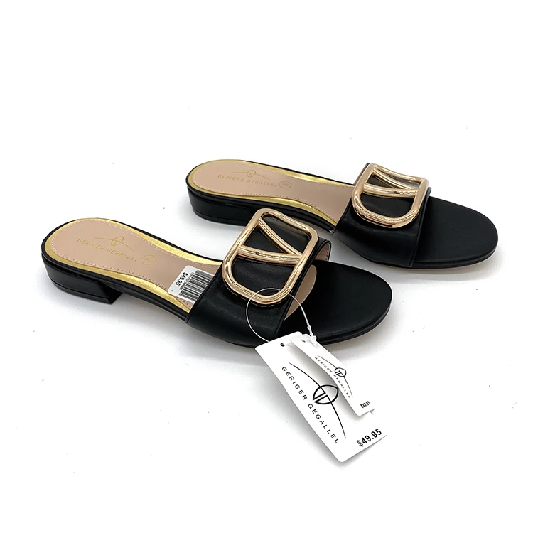 

Hot selling summer waterproof ladies low heel slippers and sandals