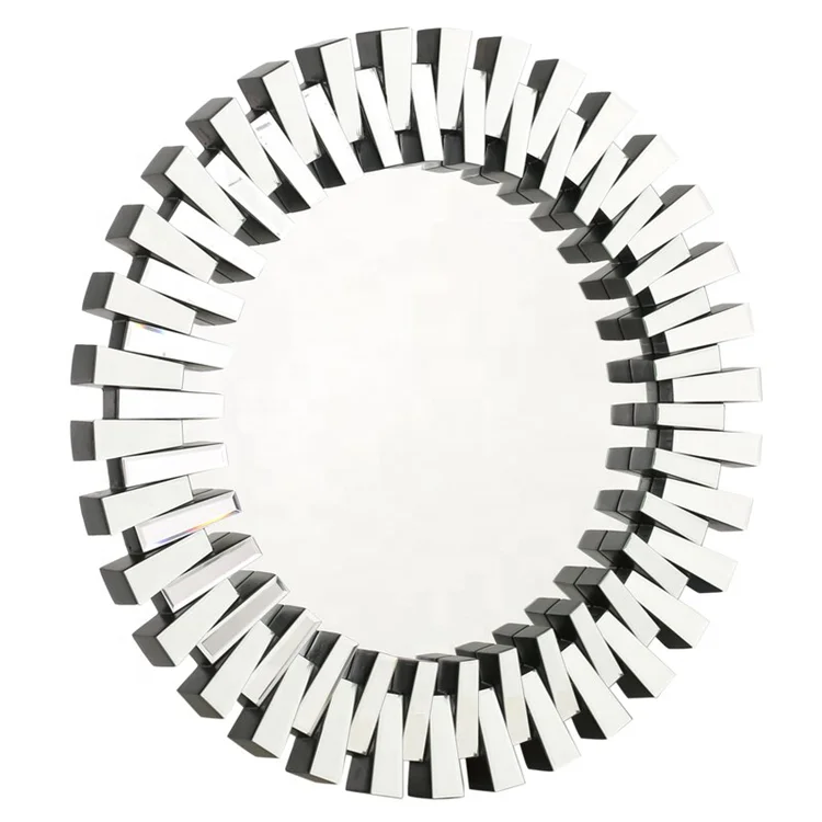 

High Quality Venetian Wall Mounted Decorative Frame Bathroom Round Mirror with Competitive Price, Silver