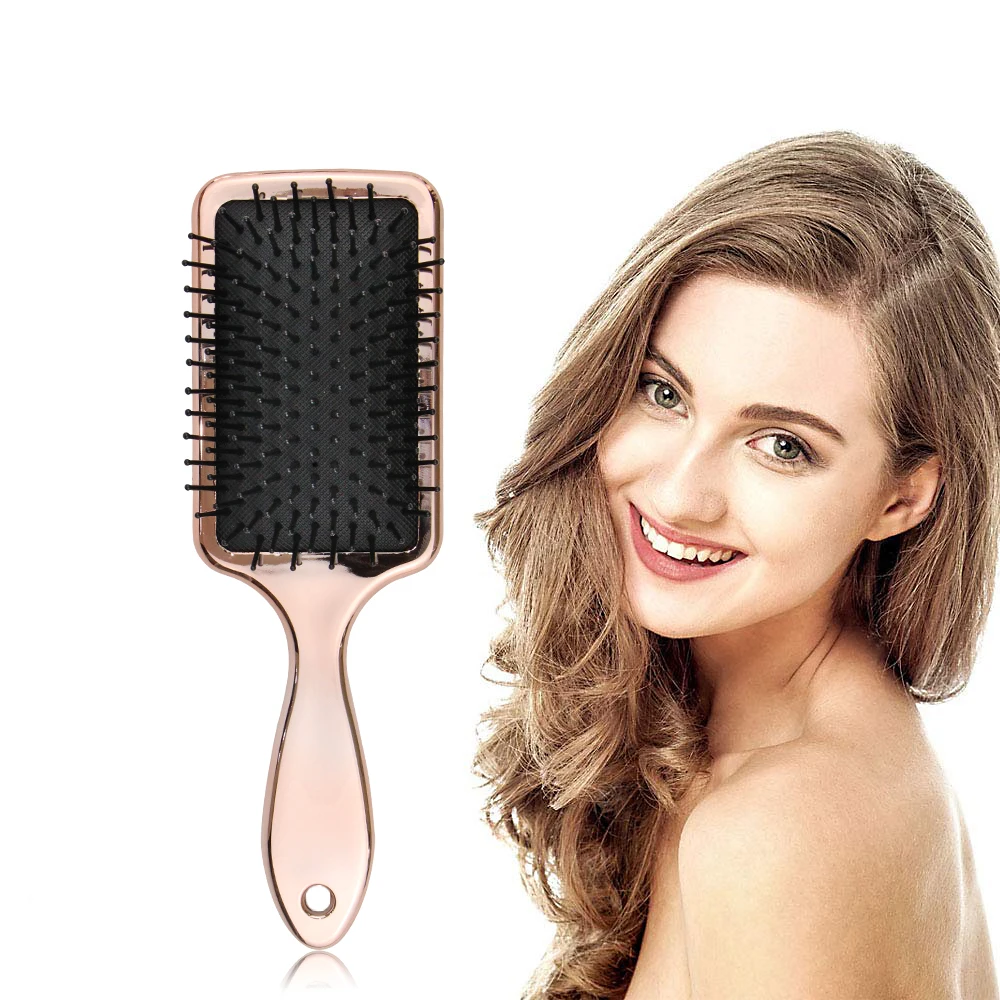 

Professional hair brush rose gold anti-static curly hair brush hair elegant straightening brush