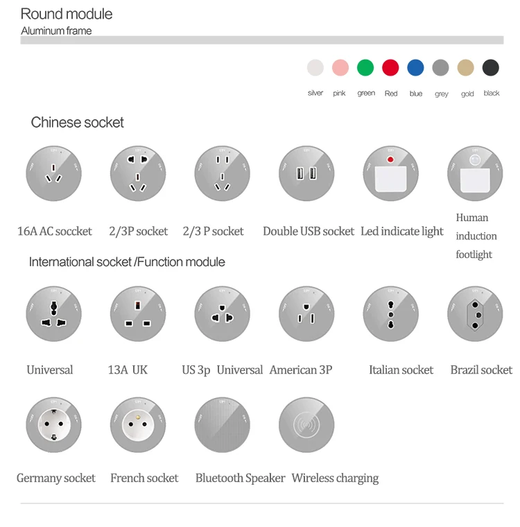 Flexible Power Track Universal Smart Office Desk Electrical Socket