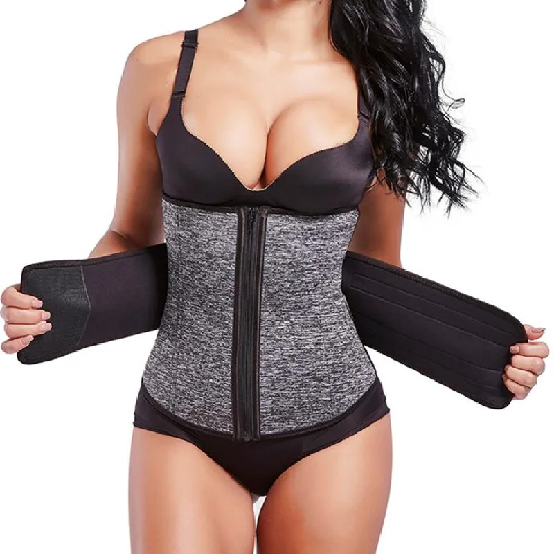 

Hot selling Custom Women Abdominal Control Adjustable Sauna Neoprene Waist Trainer, Black,purple,gray