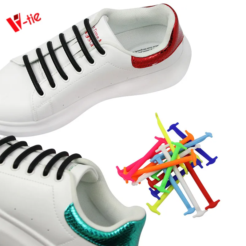

Wholesale shoe laces for girls crazy shoe laces elastic shoelace silicone for sport shoe, 13 colors