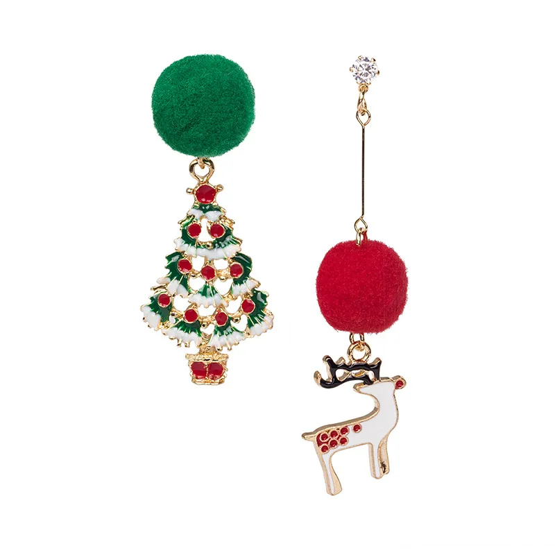 

2022 New Fashion S925 Silver Needle Santa Tree Snow man Drop Earrings Christmas Earrings