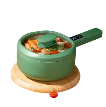 

Fashionable And Simple Mini Multifunctional Non Stick Electric Hot Pot Home Student Dormitory Integrated Noodle Cooking Pot, Green