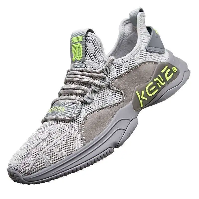 

High Quality Sports Shoes Breathable Men's Casual Shoes wholesale factory shoes, Black, grey