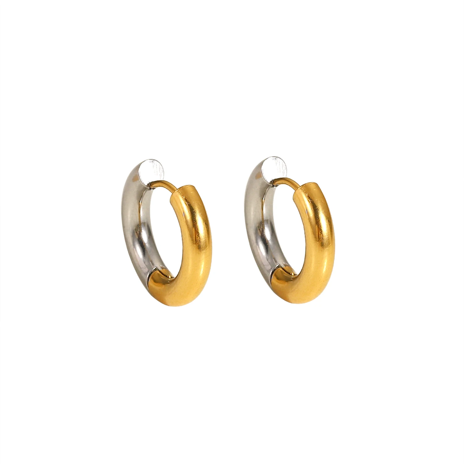 

Geometric 18K Gold Silver Plated Hoop Earring Stainless Steel Circle Hoop Earrings for Women