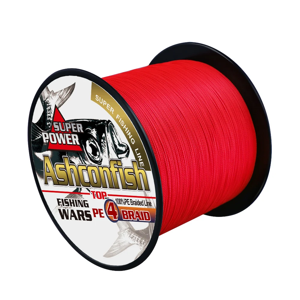 

Manufactory supply Never faded Red color super strong pe 1000m 4 Strand 4lb-100LB PE braid fishing line