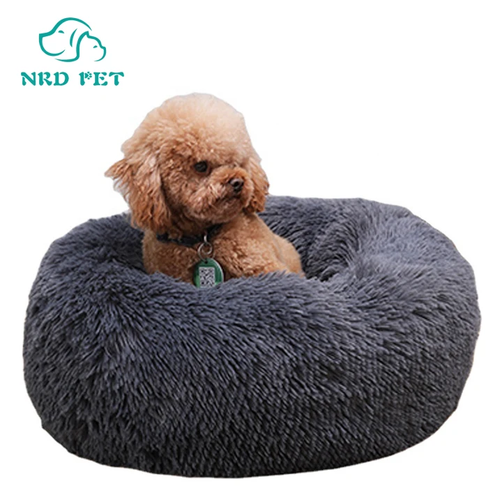 

Factory directly supply faux fur round luxury soft plush luxury dog bed, Picture