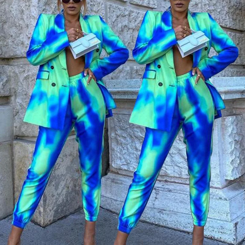 

2021 fall High Quality Women Long Sleeve Blazer And Pants Office Suits 2 Piece Suits, Shown