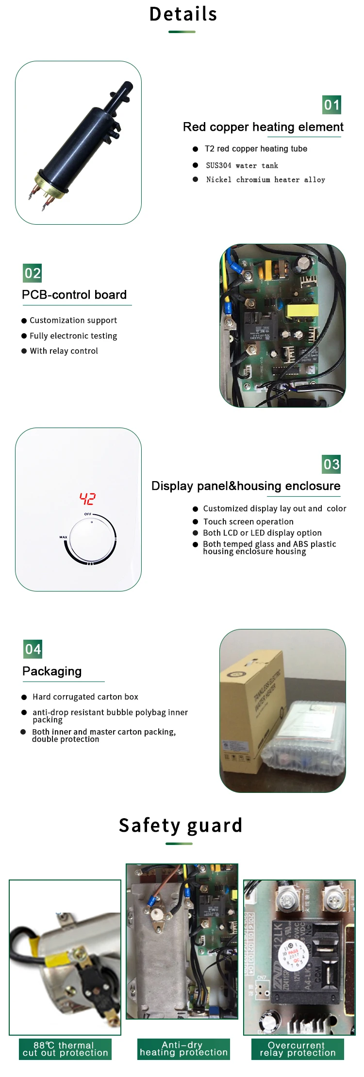 Electric Multipoint Water Heater Electric Resistance Shower Instant