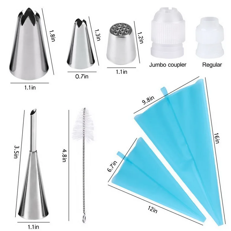 

32pcs stainless steel piping bags baking cake icing nozzles set cake decorating tips christmas cupcake for eu drop shipping, As picture