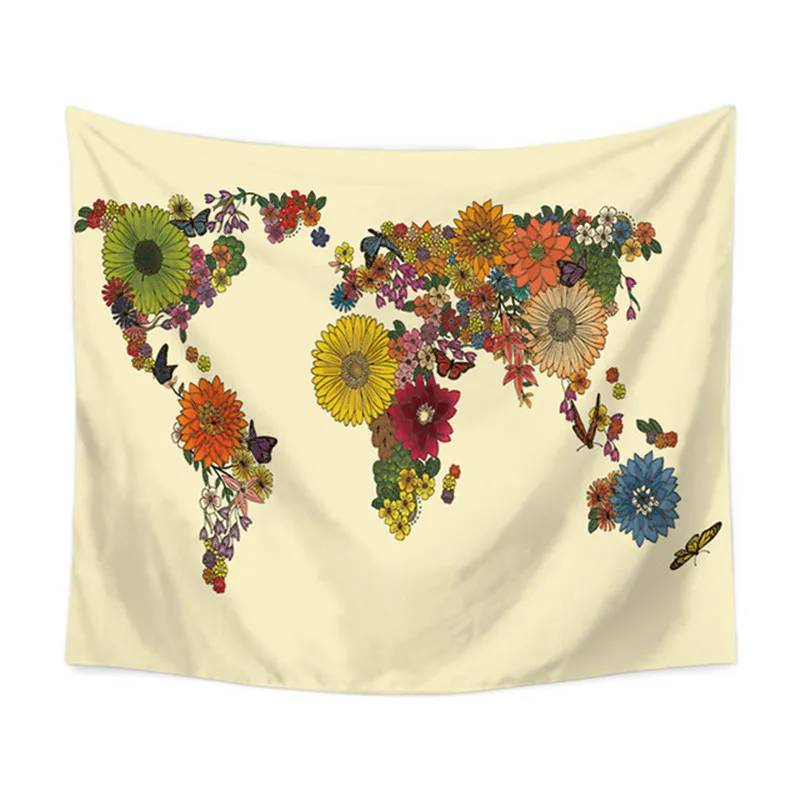 

World Map Tapestry Hanging Cloth Polyester Home Bedroom Background Cloth Wall Creative Decoration Cloth Art