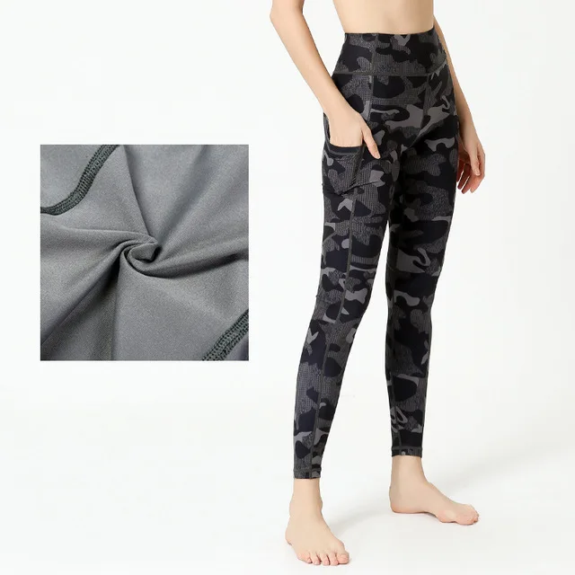 

Camo Yoga Pants with Pockets Women Wear Eco Friendly Yoga Leggings Printed