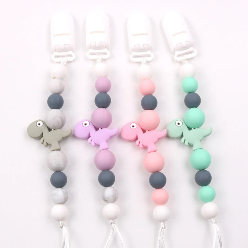 

BPA Free Food Grade Wholesale Chewable Beaded Holder Wooden Dummy Baby Silicone Soother Chain Pacifier Clip