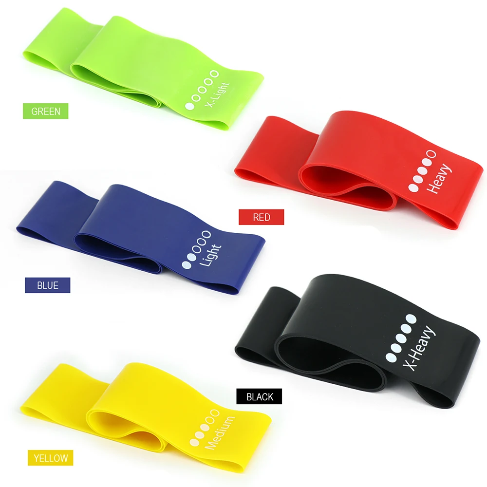 

Popular Gym Yoga Equipment silicon resistance Pull Rope, Red , black , green , blue , yellow