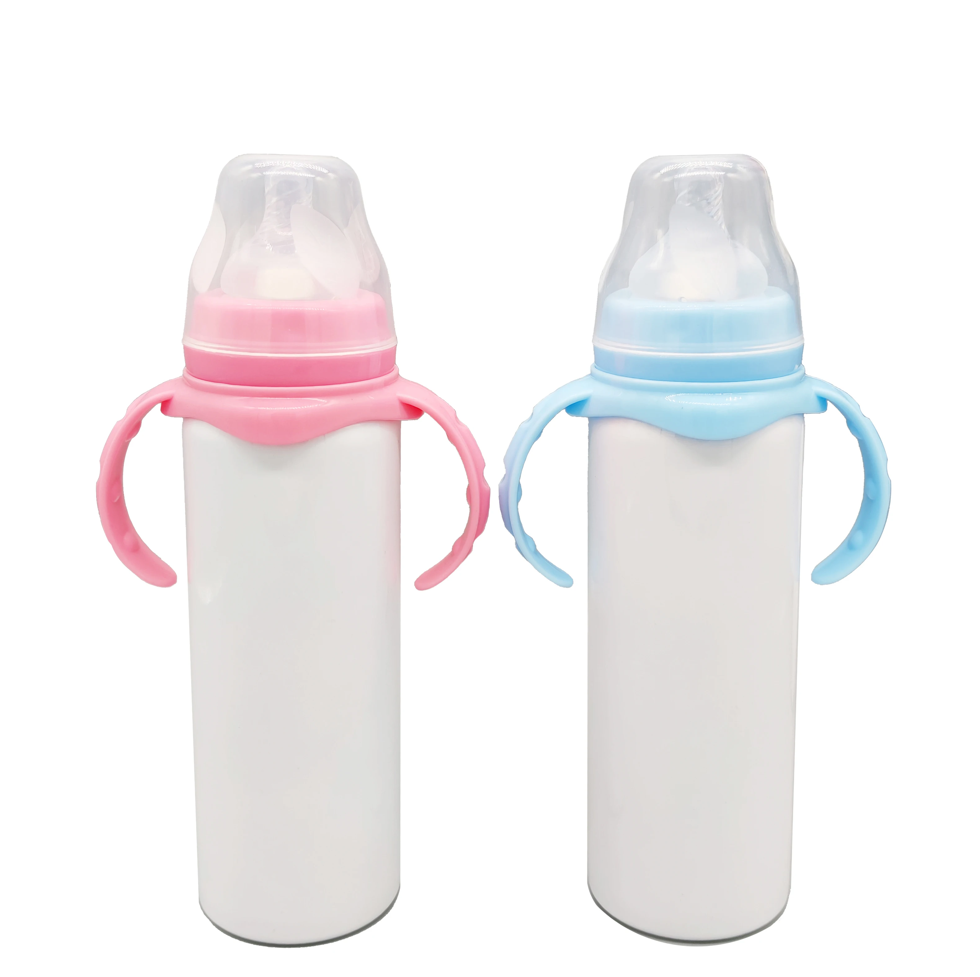 

2021 new design 8oz sublimation baby feeding straw bottle with handle