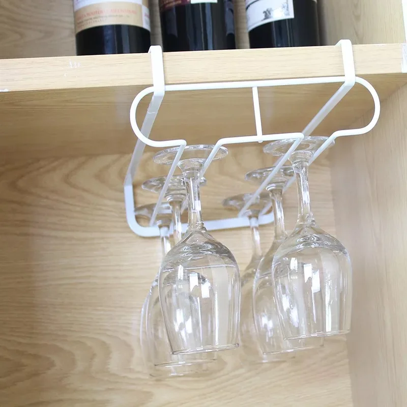 Kitchen Under Cabinet Display Hanging Shelf Stemware Racks Bar Metal ...