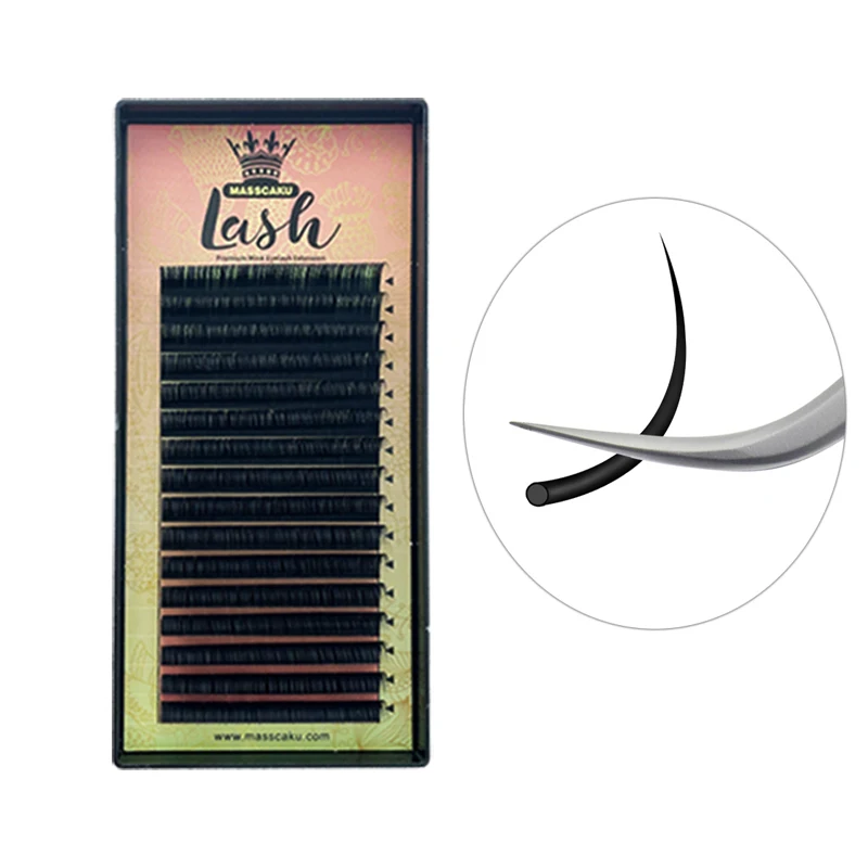 

MASSCAKU Natural soft faux mink Cilios Eyelashes Extension Vendor Customized Boxes With 8-16mm Length For Salon Use, Black/variety color