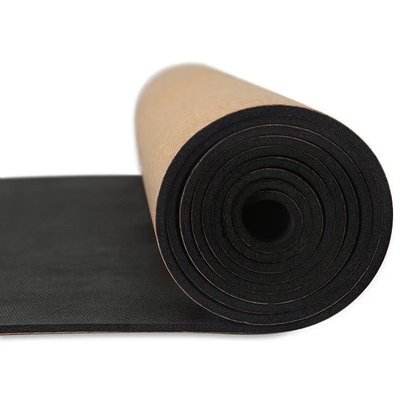 

Body Building Fitness Exercises Equipment Eco friendly Natural Rubber Cork Foldable yoga mat, Customized color