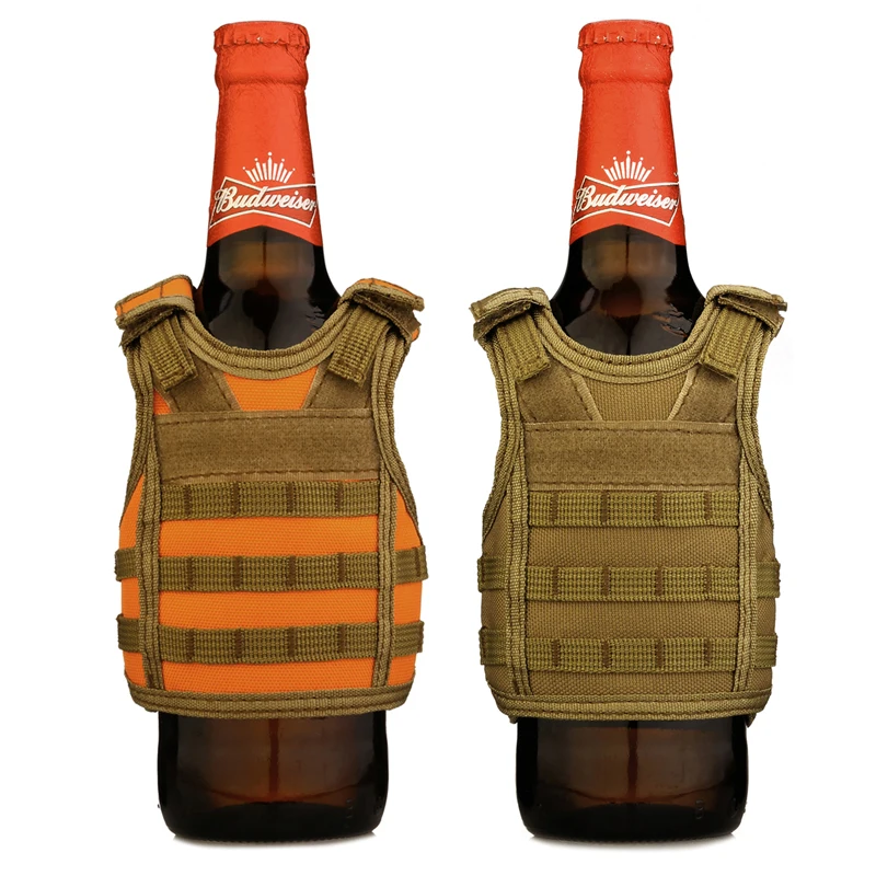 

Tactical Beer Bottle Molle Vest Mini Water Bottle Cover Holder Beverage Cooler Military Hunting Wine Bottle Beer Vests, 3 colors