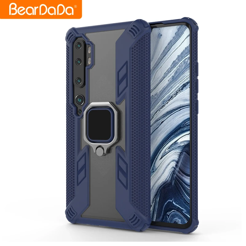 

tpu pc armor ring holder Transparent clear Shockproof mobile phone case for xiaomi mi cc9 pro cc9e 8 8 lite poco x3 cover