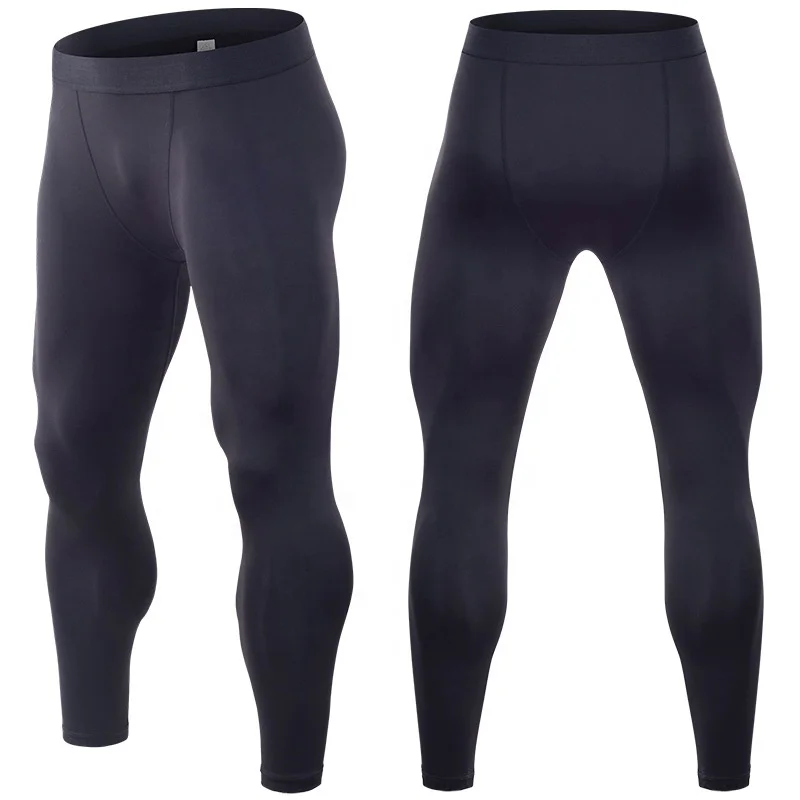

Wholesale 4 needles flatlock seam cheap plain black men's compression leggings, compression tights, compression pants