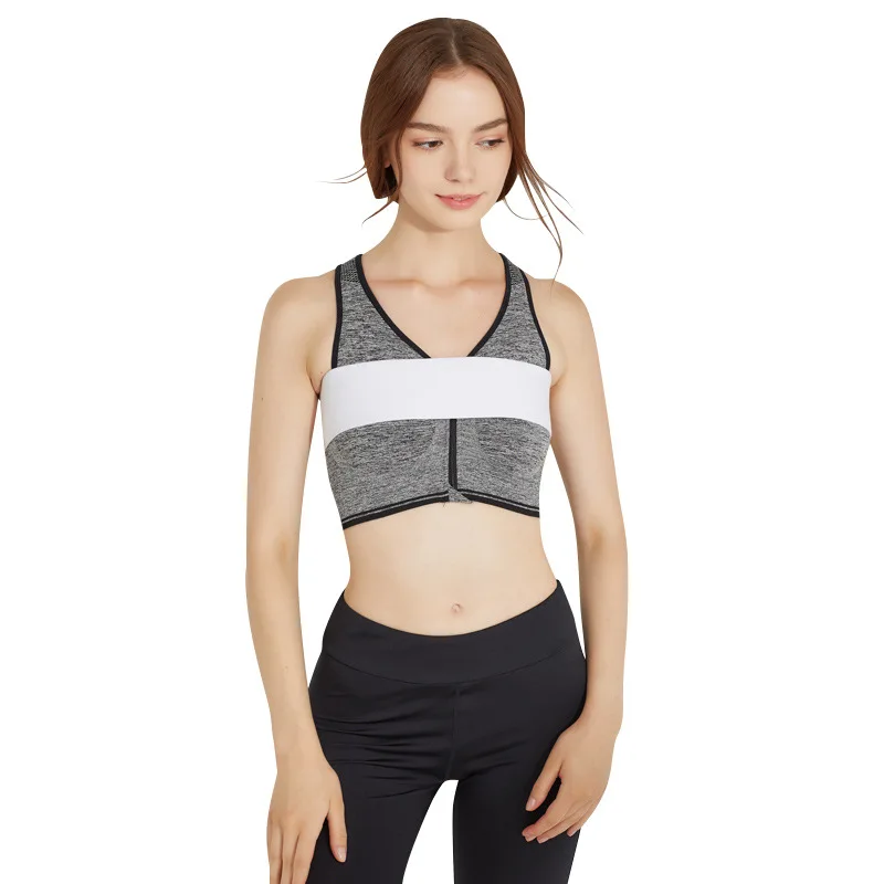 

Wholesale Custom Logo Adjustable One Sports Bra Strap Breast Support For Excercise, Black and white