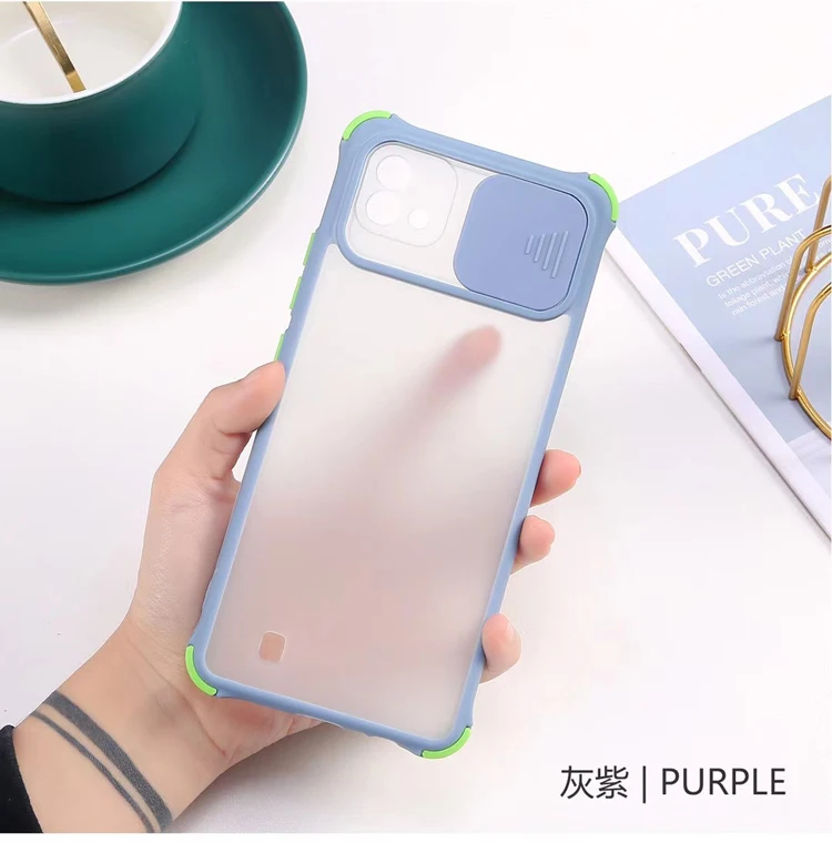 

New Arrival Frosted 2in1 Airbag Design Shockproof Skin Feeling Push Window TPU PC Mobile Phone Cover Case For Oppo Realme 7i