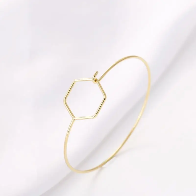 

Manufacturer Price Simple Design Ladies Gold Plated Stainless Steel Geometric Bracelet Stainless Steel Bangle