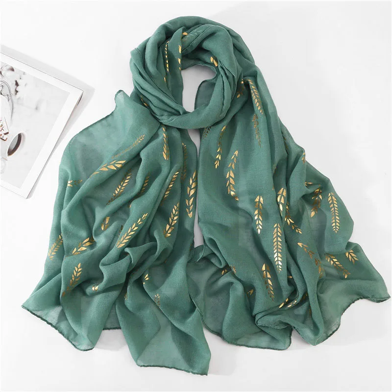 Popular Golden Printed Cotton Viscose Scarf Shawl Buy Printed Scarf