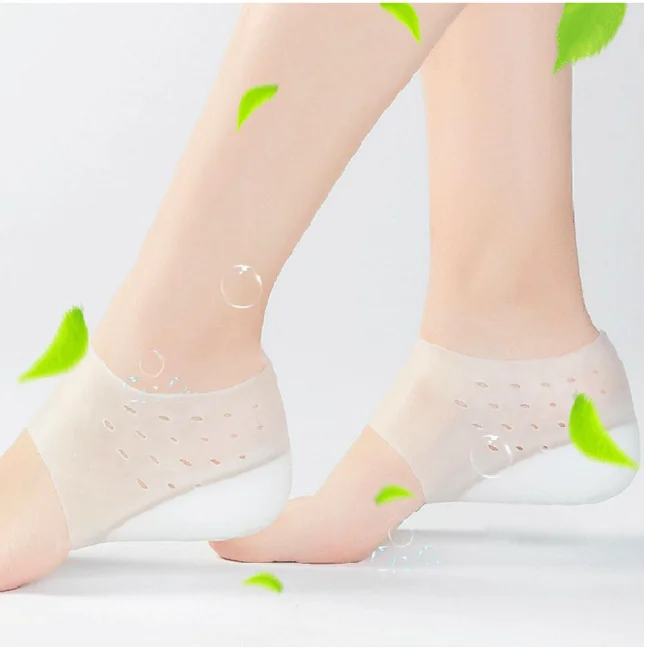 

Invisible Height Silicone Insoles Increase Socks Heel Pads Silicone Unisex Insoles Foot Massage Elastic Breathable Firm Insoles