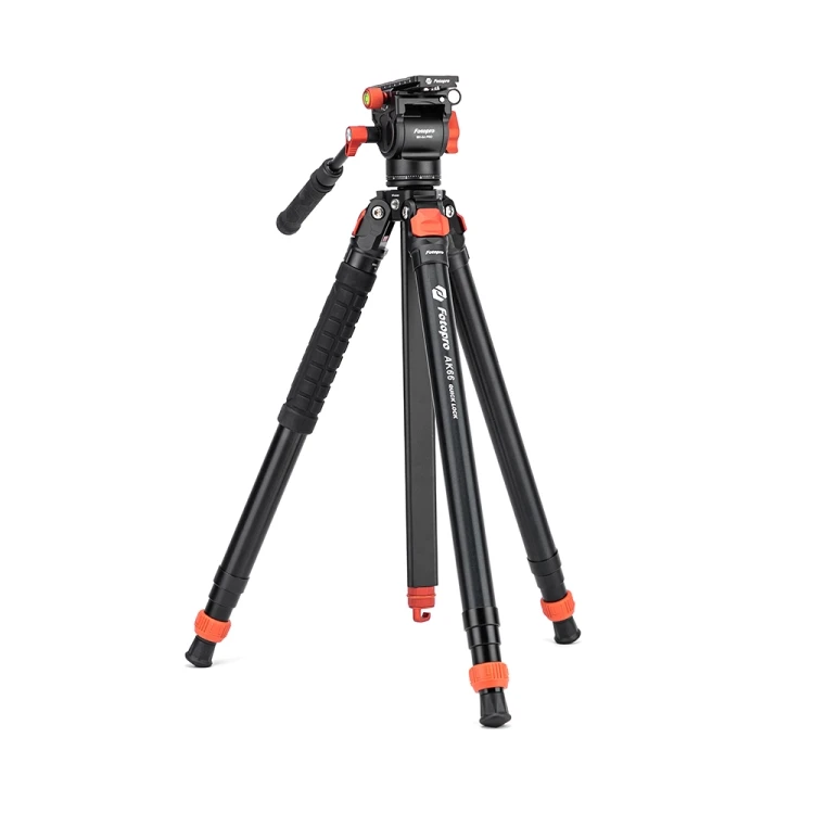 

2023 latest wholesale factory Fotopro AK66 Heavy Duty Fluid Head Tripod Automatic Quick Lock Tripod