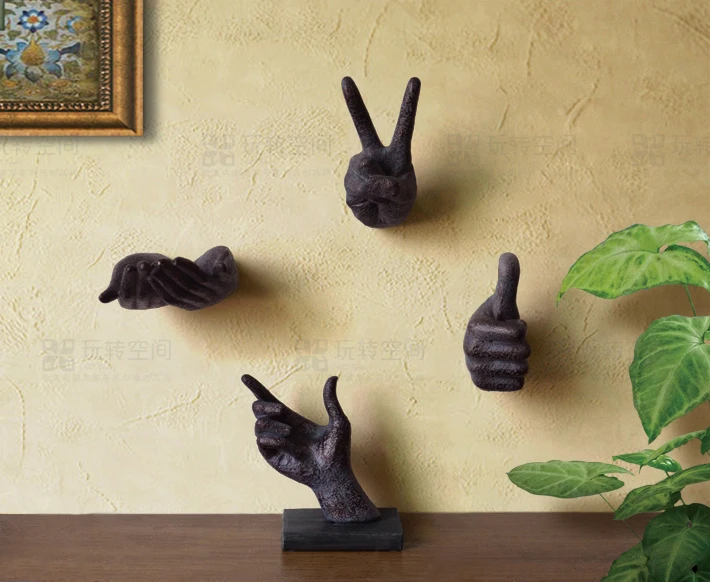 

3D Creative decoration wall hanging BUDDHISM gesture hand classic pose statue home DOOR hotel bar decor resin craft