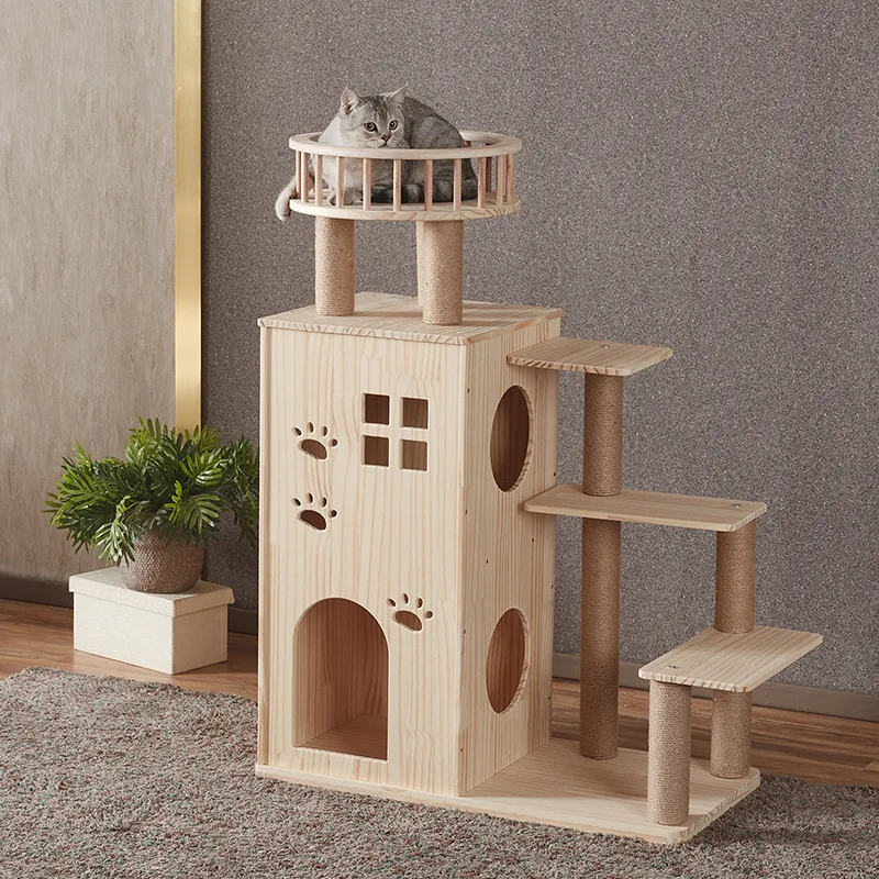 

China Manufacture Luxury Interactive Toys Tall Modern Cat Tower Tree, Customized color