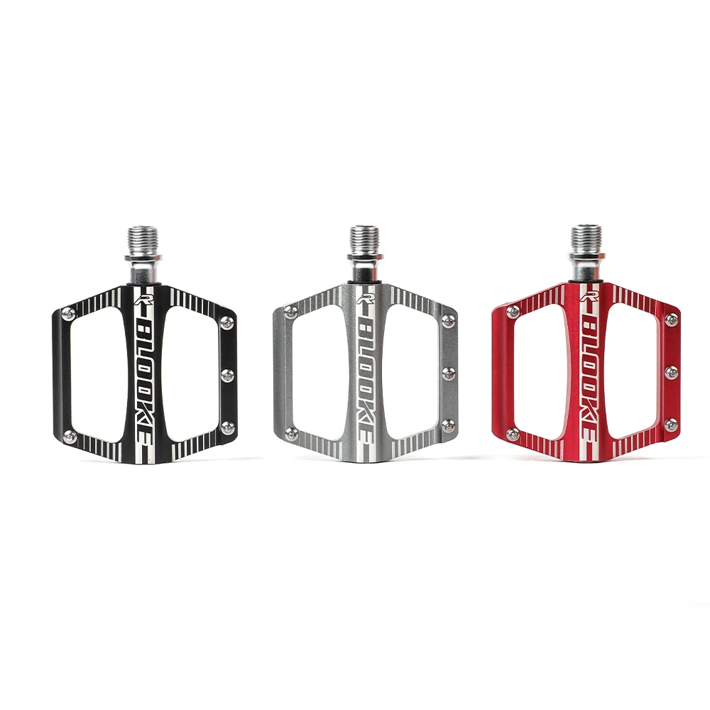 

BLOOKE B-K6 High Quality Aluminum Alloy Anti-slip Ultralight DU Bearing Bicycle Pedal For Folding Road MTB Bike, Black,red,titanium