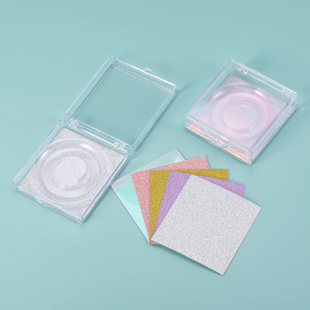 

wholesale Private label faux mink clear eyelash packaging tray empty storage container eyelash trays